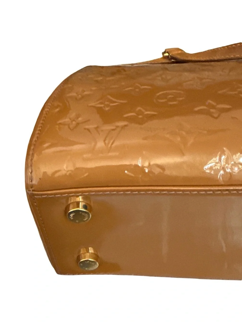 Louis Vuitton Vernis Brea GM Bronze Patent Leather Satchel Shoulder Bag